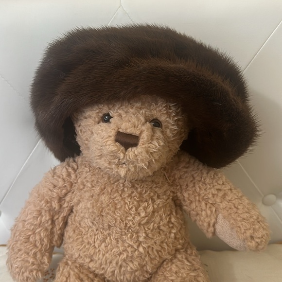 ?? Almar brown 100% mink Fur Beret Hat made in Canada ?? main image 2